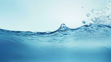 Blue water. Web banner with copy space. Generative AI photo