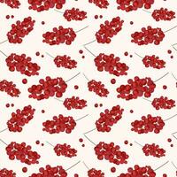 Vector seamless pattern wih red berries. Berries background.