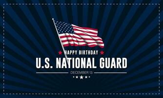 United States National Guard Birthday December 13 Background Vector Illustration