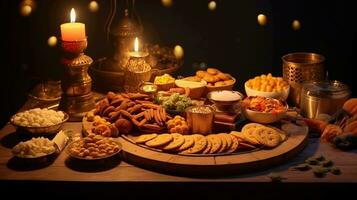 Delectable Diwali Delights. An array of festive foods and snacks to celebrate the joyous occasion photo