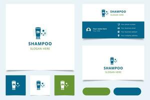 Shampoo logo design with editable slogan. Branding book and business card template. vector