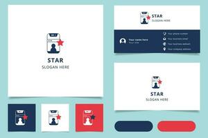estrella logo diseño con editable eslogan. marca libro y negocio tarjeta modelo. vector