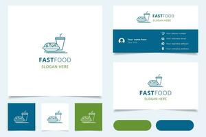 comida rápida logo diseño con editable eslogan. marca libro y negocio tarjeta modelo. vector