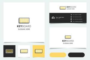 Keyboard logo design with editable slogan. Branding book and business card template. vector