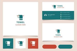 Towel logo design with editable slogan. Branding book and business card template. vector