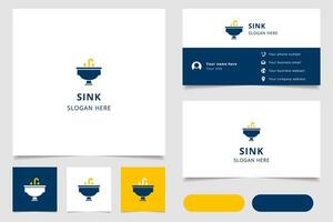 Sink logo design with editable slogan. Branding book and business card template. vector