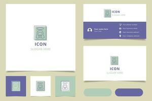 Icon logo design with editable slogan. Branding book and business card template. vector