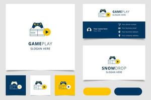 Gameplay logo design with editable slogan. Branding book and business card template. vector