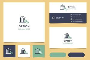 Option logo design with editable slogan. Branding book and business card template. vector