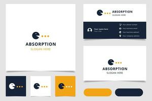 Absorption of art logo design with editable slogan. Branding book and business card template. vector