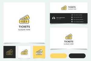 Tickets logo design with editable slogan. Branding book and business card template. vector