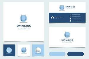 Swinging logo design with editable slogan. Branding book and business card template. vector