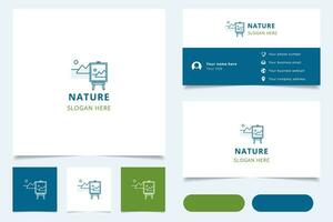 Nature logo design with editable slogan. Branding book and business card template. vector