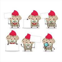 Birthday strawberry muffin cartoon character bring information board vector