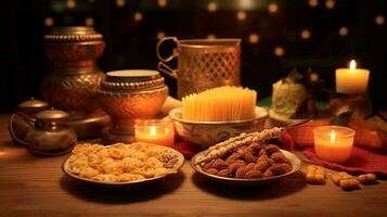 Delectable Diwali Delights. An array of festive foods and snacks to celebrate the joyous occasion photo