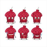 Cartoon character of cherry muffin with smile expression vector