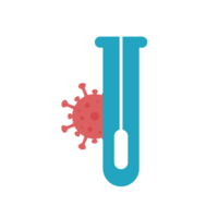 cobiçado pcr teste linha ícone. coronavírus coronavírus tubo teste médico laboratório png