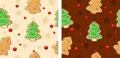 Gingerbread Pattern. Snowy background. gingerbread set. vector