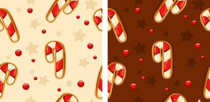 Gingerbread Pattern. Snowy background. gingerbread set. vector