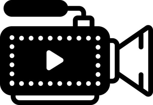 solid icon for camcorder vector