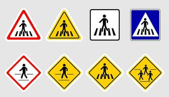 Crosswalk sign ahead. Vector design.