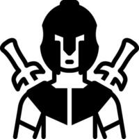 solid icon for warriors vector