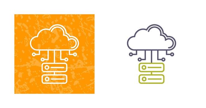 icono de vector de base de datos en la nube