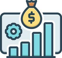 color icon for profits vector