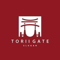 Torii Gate Logo Design Vector Minimalist Illustration Template