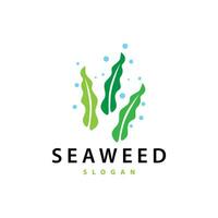 Seaweed Logo Simple Minimalist Design Illustration Template vector