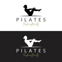 pilates actitud logo, yoga logo diseño vector modelo ilustración