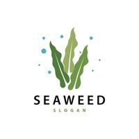 Seaweed Logo Simple Minimalist Design Illustration Template vector