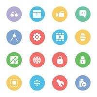 Bundle of Web Flat Circular Icons vector