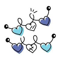 Doodle style icon depicting heart vector