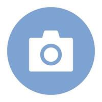 Purposefully crafted circular icon of camera vector