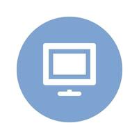 Get this amazing flat circular icon of monitor vector