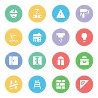 Construction and Repairing Flat Icons vector