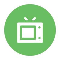 Broadcasting device, colored circular icon of TV vector