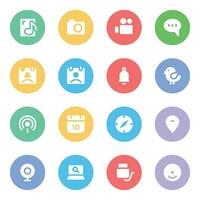 Pack of Flat Icons of Media and Social Services vector