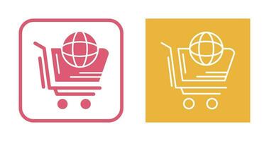 icono de vector de compras del mundo