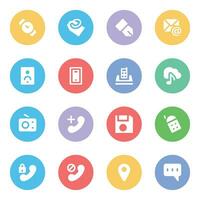 Set of Communication Platform Flat Icons vector