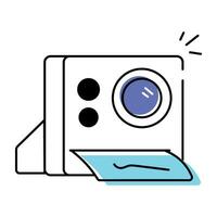 Modern doodle icon of an instant camera vector