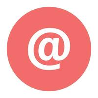 Ready to use flat rounded icon of email address vector