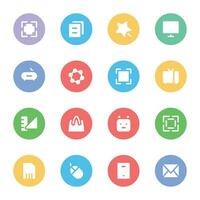 Collection of Design Tools Flat Circular Icons vector