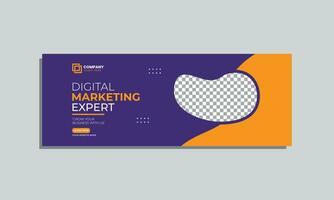 digital marketing agency social media cover banner design. corporate business creative social media cover banner post template vector