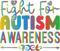fight for autism awareness vector