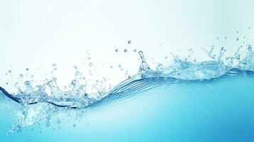 Blue water. Web banner with copy space. Generative AI photo