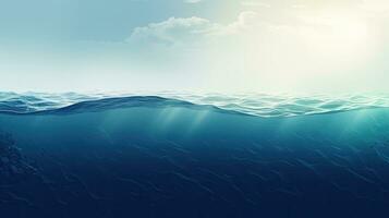 Sea, ocean water. Web banner with copy space. Generative AI photo