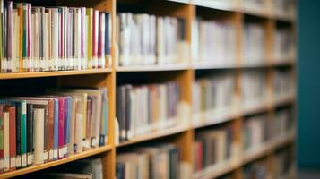 un público biblioteca ofrecimiento braille libros y audiolibros, asegurando leyendo inclusividad para el visualmente dañado. generativo ai foto