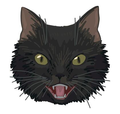 Sneaky Angry Cat Face Graphic · Creative Fabrica